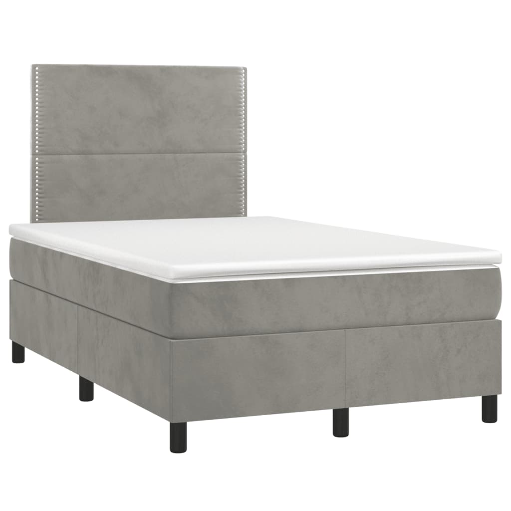 Sommier à lattes de lit et matelas Gris clair 120x200cm Velours - XIOS