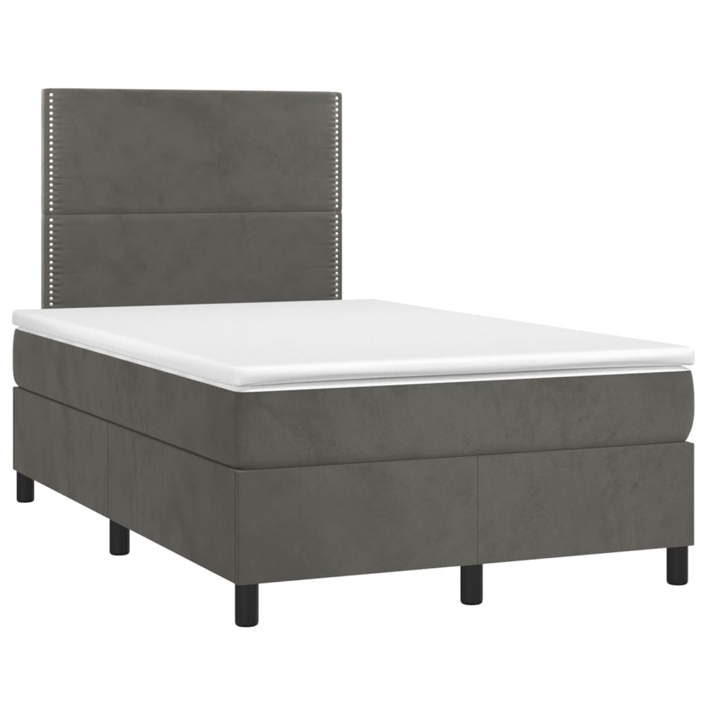 Sommier à lattes de lit et matelas Gris foncé 120x200cm Velours - XIOS