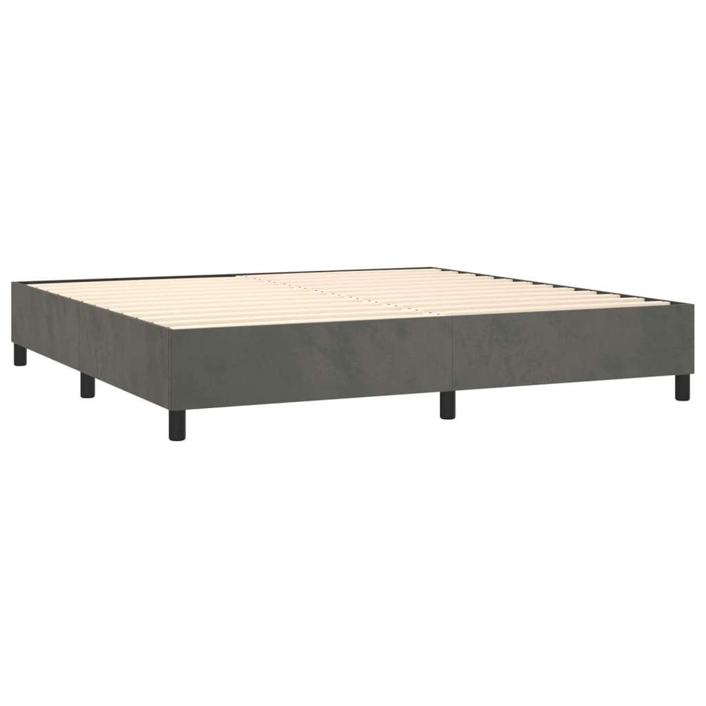 Sommier à lattes de lit et matelas Gris foncé 200x200cm Velours - XIOS