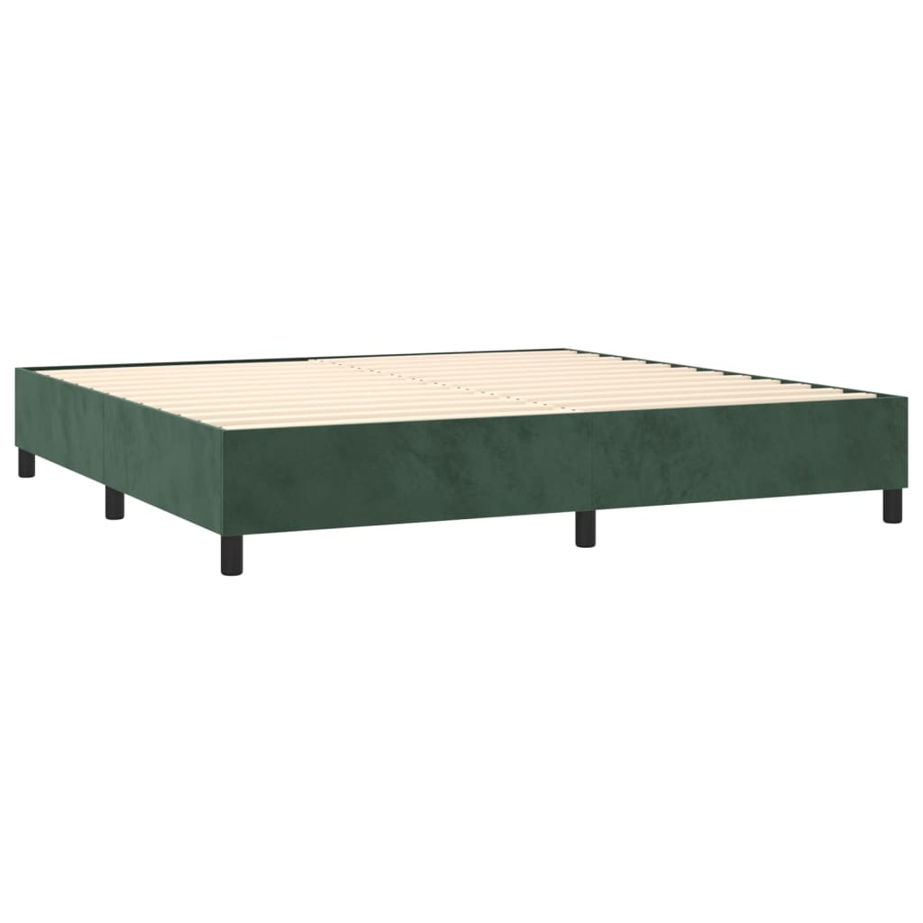 Sommier à lattes de lit et matelas Vert foncé 200x200cm Velours - XIOS
