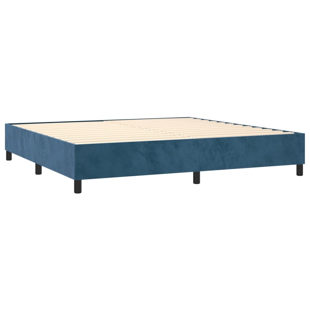 Sommier à lattes de lit et matelas Bleu foncé 200x200cm Velours - XIOS