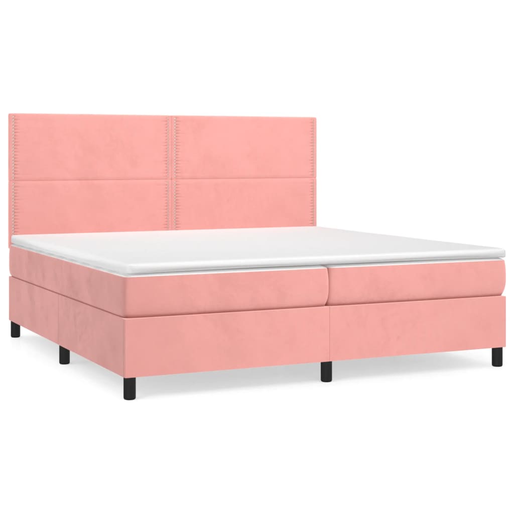 Sommier à lattes de lit avec matelas Rose 200x200 cm Velours - XIOS