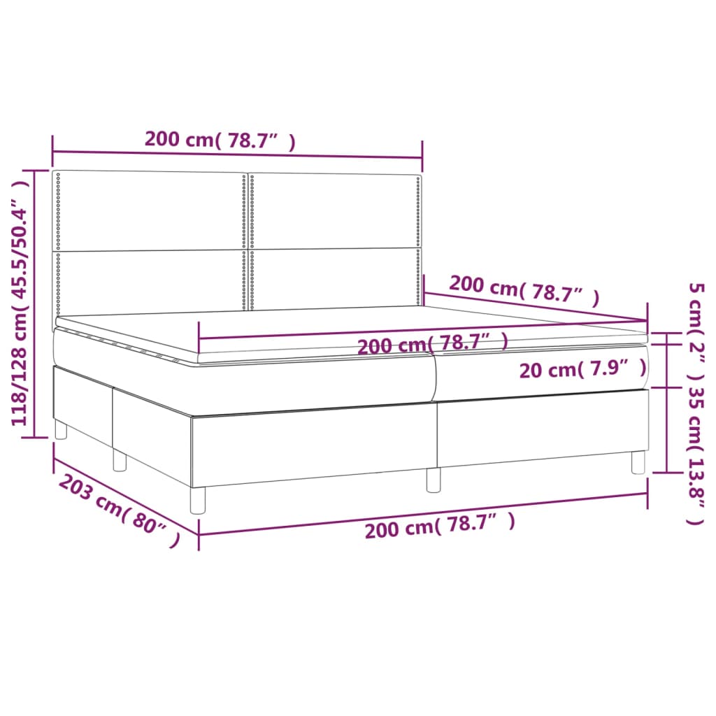 Sommier à lattes de lit avec matelas Rose 200x200 cm Velours - XIOS