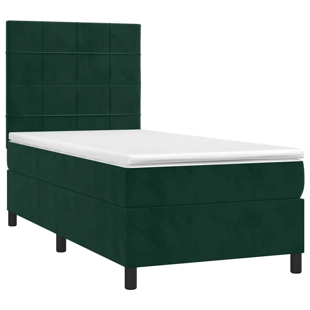 Sommier à lattes de lit avec matelas Vert foncé 90x190 cm - XIOS