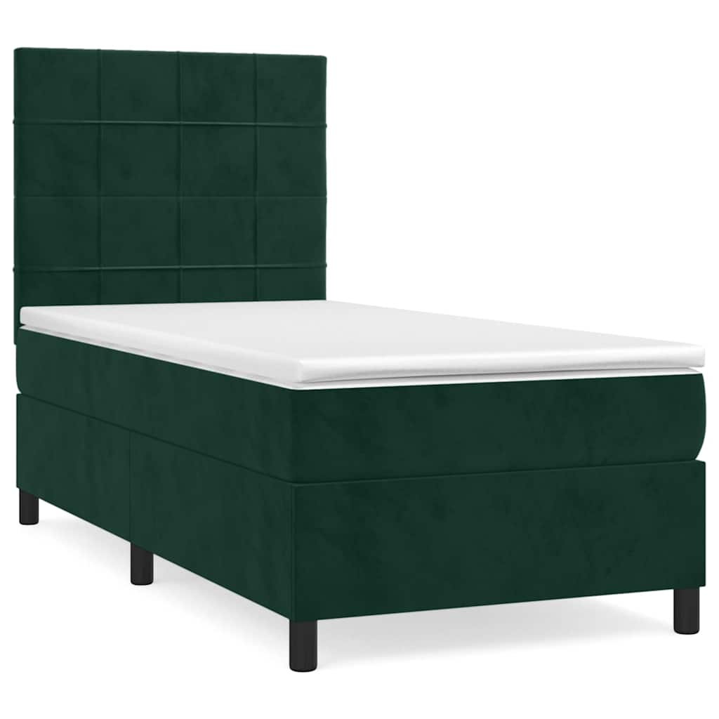 Sommier à lattes de lit avec matelas Vert foncé 100x200 cm - XIOS