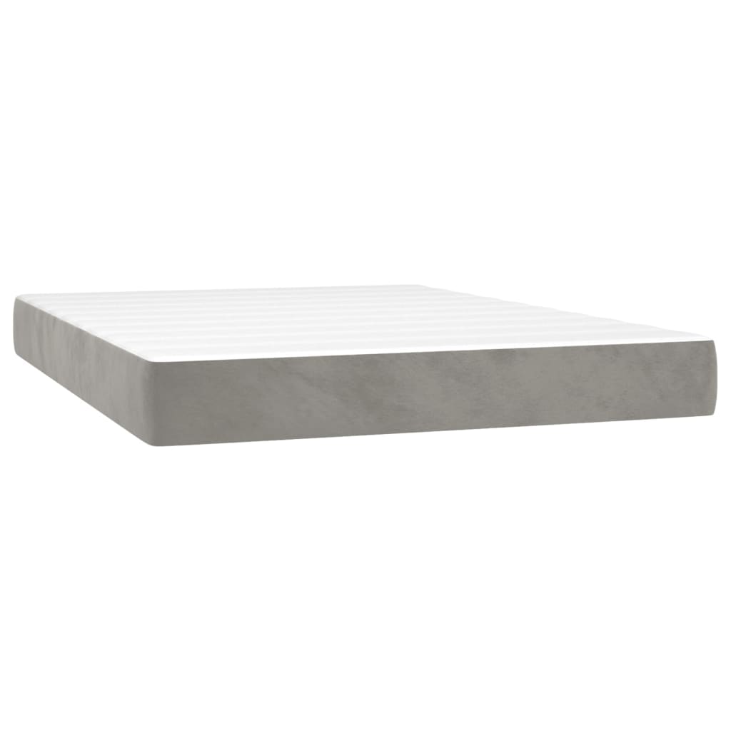 Sommier à lattes de lit et matelas Gris clair 140x190cm Velours - XIOS