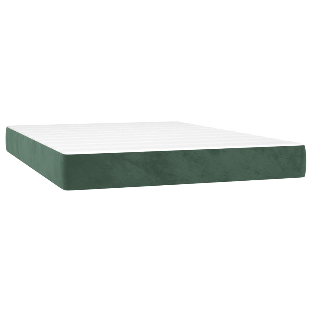 Sommier à lattes de lit et matelas Vert foncé 140x190cm Velours - XIOS