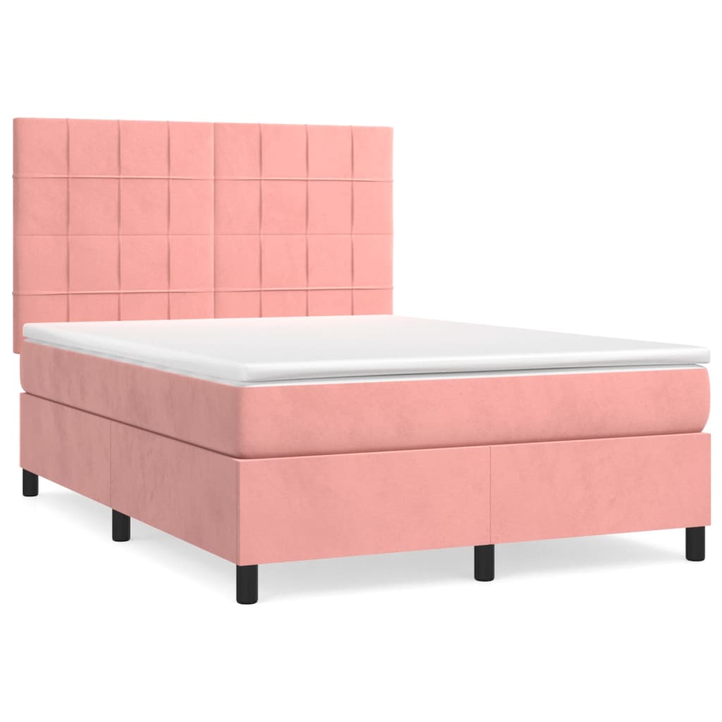 Sommier à lattes de lit avec matelas Rose 140x190 cm Velours - XIOS