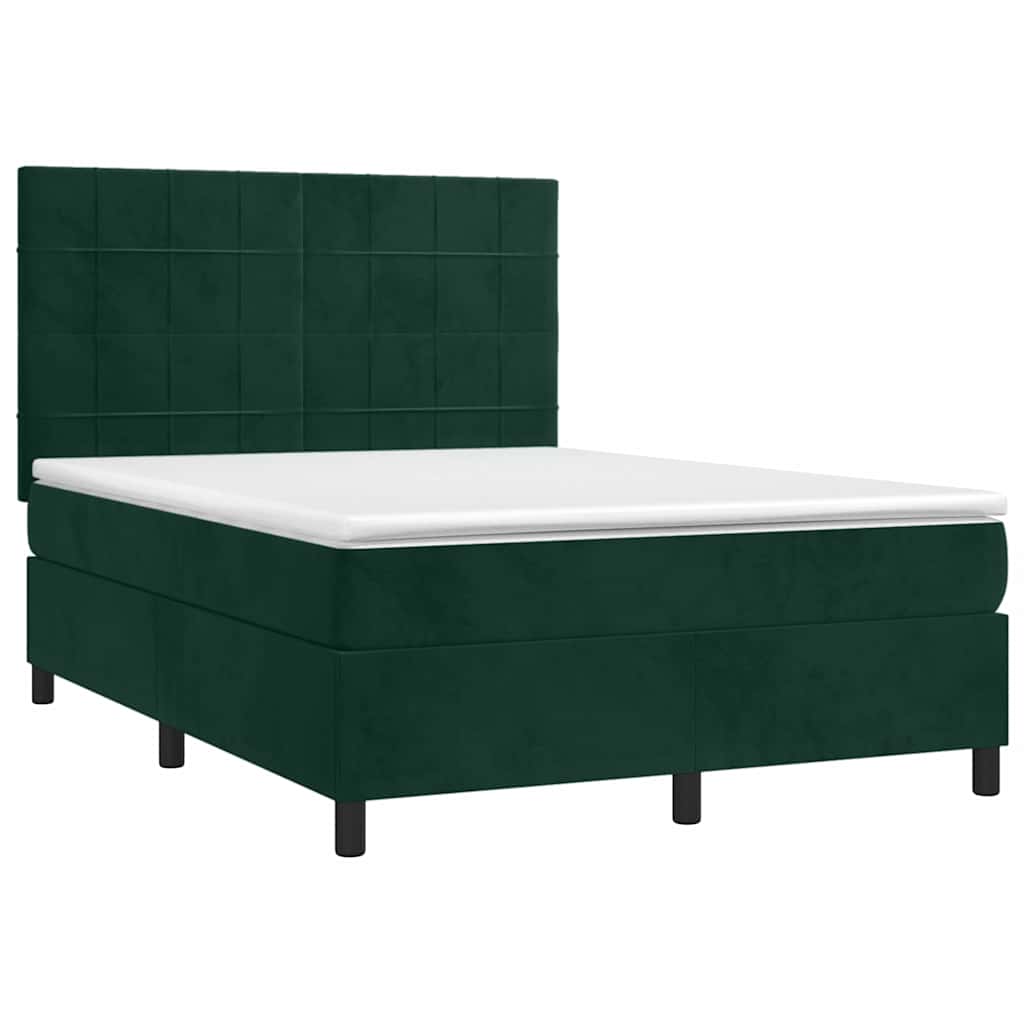Sommier à lattes de lit et matelas Vert foncé 140x200cm Velours - XIOS