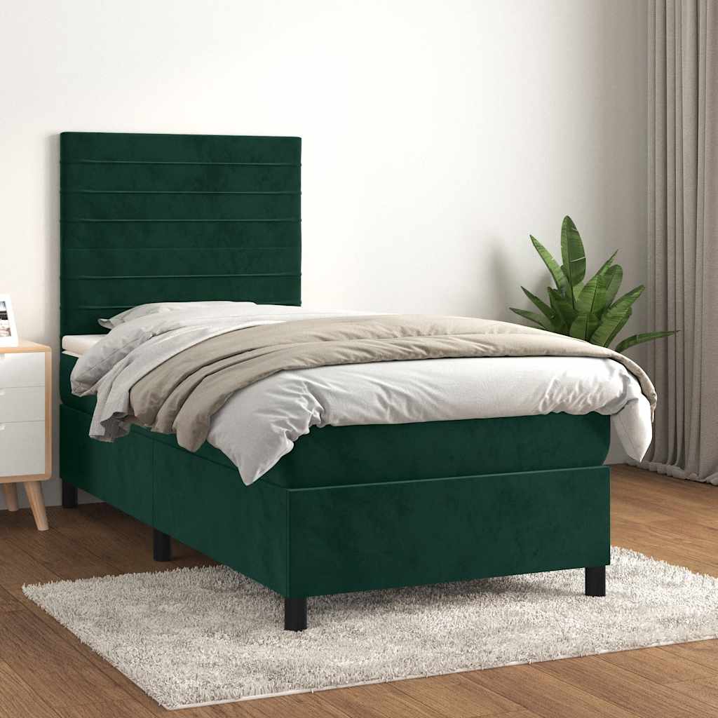 Sommier à lattes de lit avec matelas Vert foncé 90x190 cm - XIOS