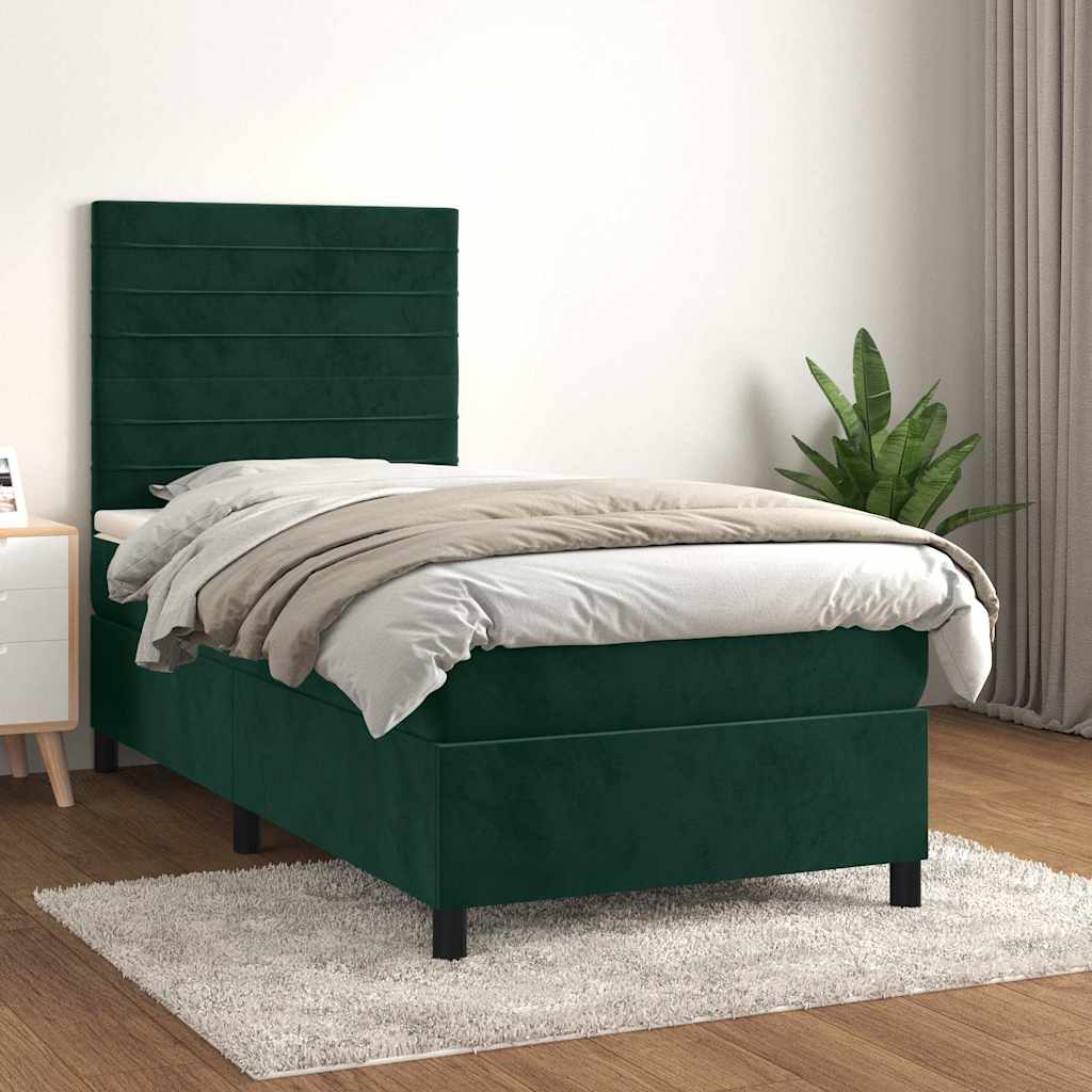 Sommier à lattes de lit avec matelas Vert foncé 90x200 cm - XIOS