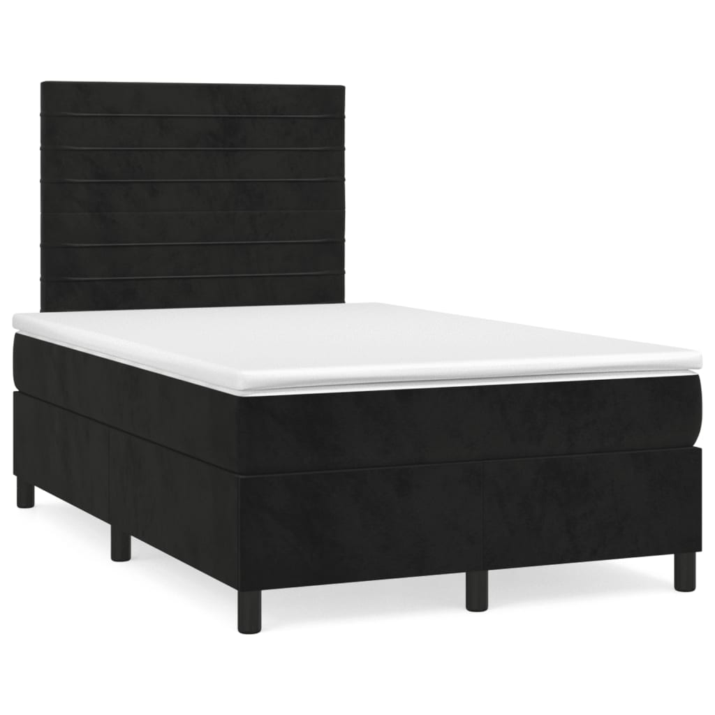 Sommier à lattes de lit avec matelas Noir 120x200 cm Velours - XIOS