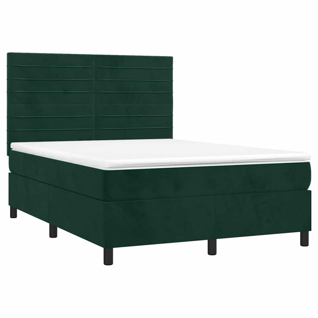 Sommier à lattes de lit et matelas Vert foncé 140x190cm Velours - XIOS