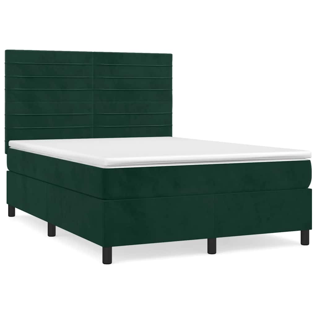 Sommier à lattes de lit et matelas Vert foncé 140x200cm Velours - XIOS