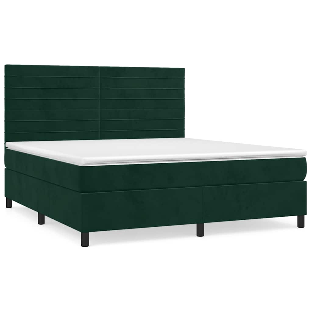 Sommier à lattes de lit et matelas Vert foncé 160x200cm Velours - XIOS