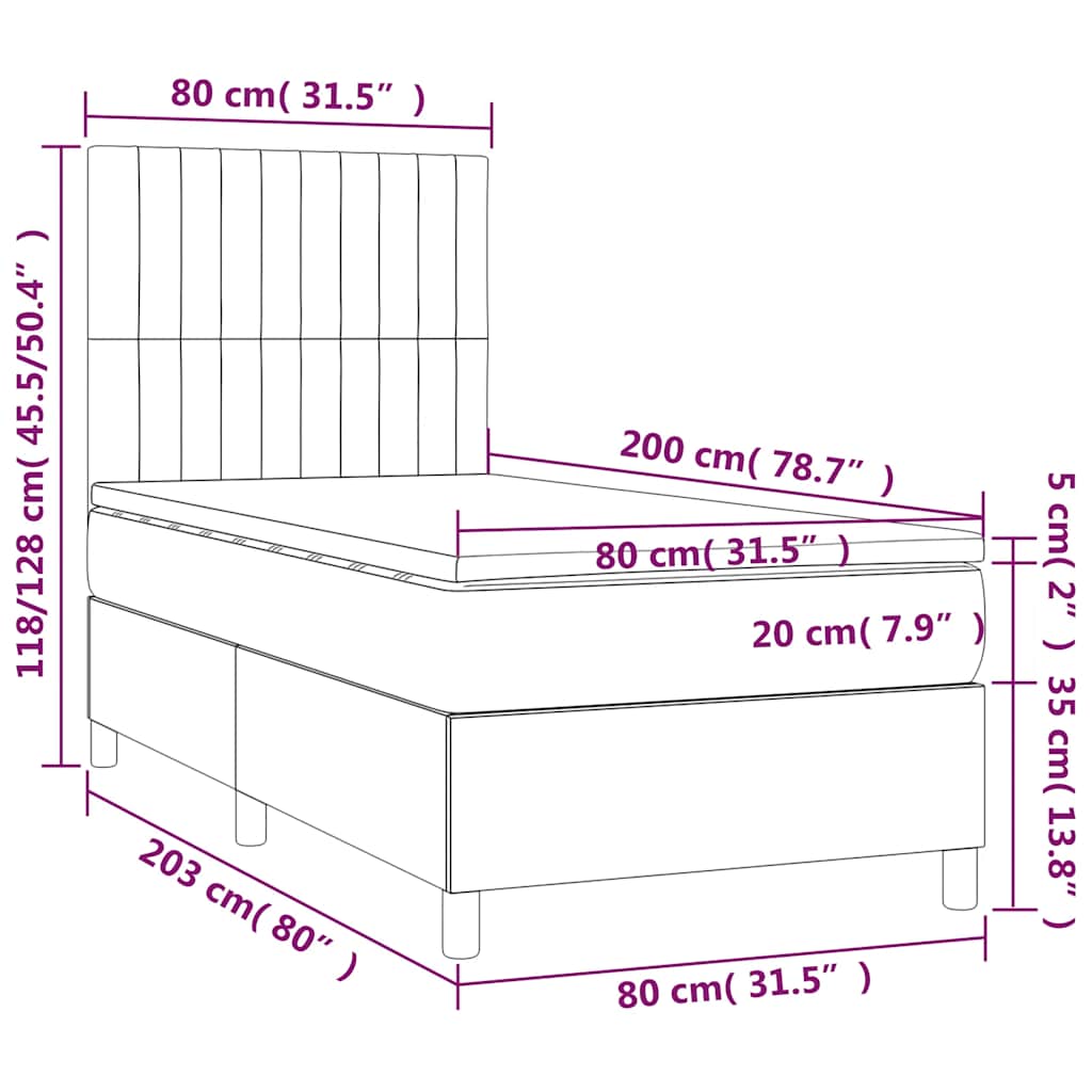 Sommier à lattes de lit et matelas Vert foncé 80x200 cm Velours - XIOS