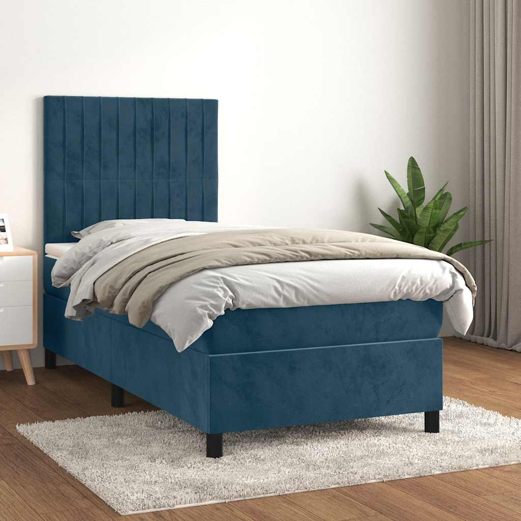 Sommier à lattes de lit et matelas Bleu foncé 80x200 cm Velours - XIOS