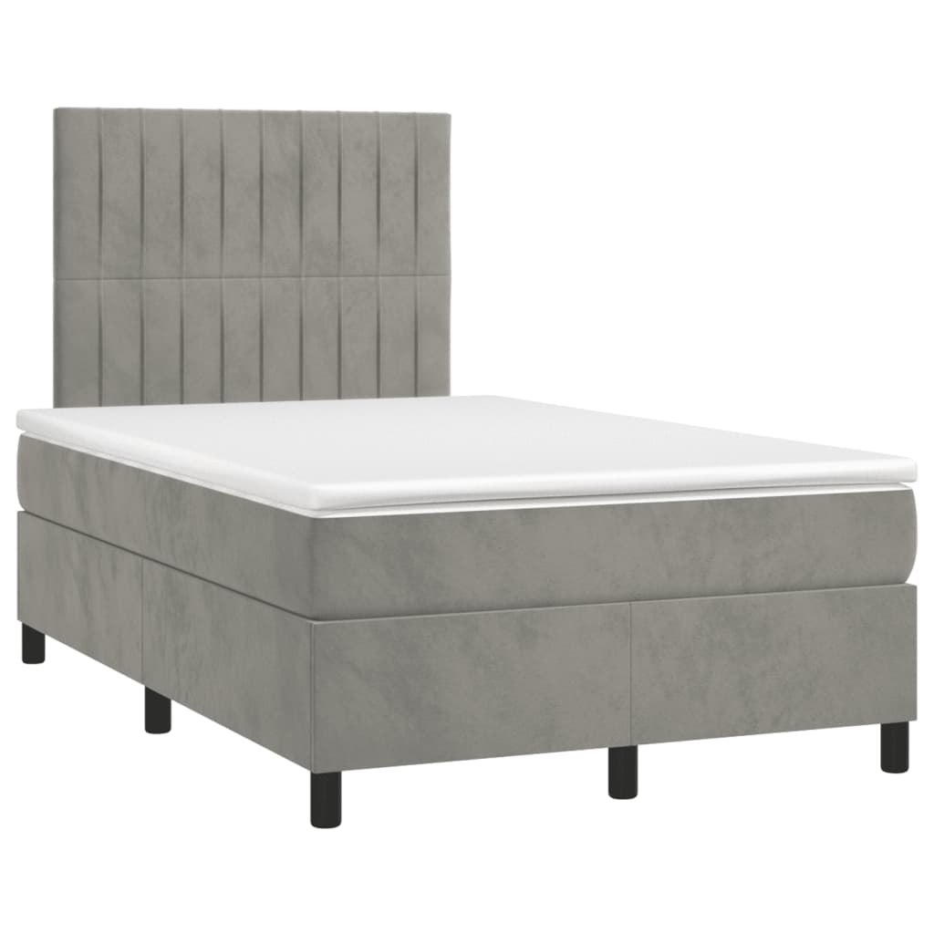 Sommier à lattes de lit et matelas Gris clair 120x200cm Velours - XIOS