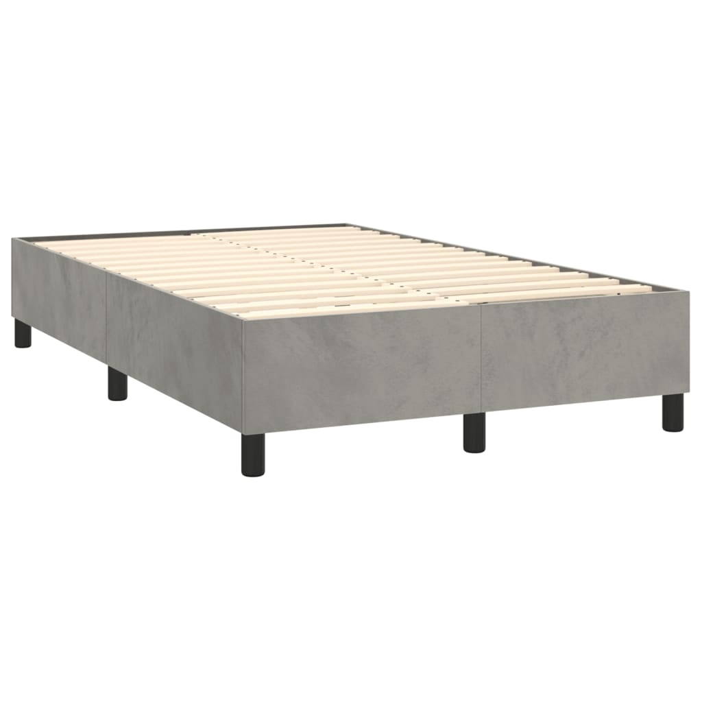 Sommier à lattes de lit et matelas Gris clair 120x200cm Velours - XIOS