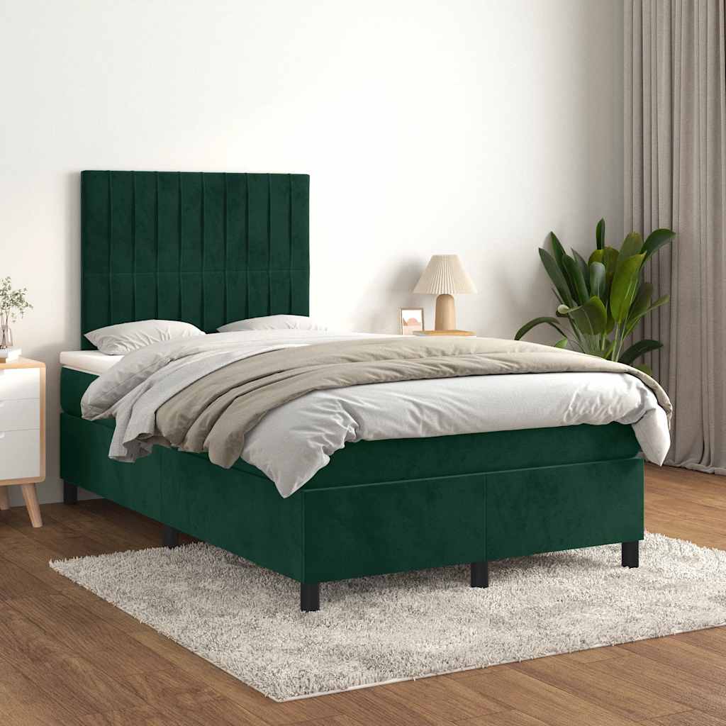 Sommier à lattes de lit et matelas Vert foncé 120x200cm Velours - XIOS