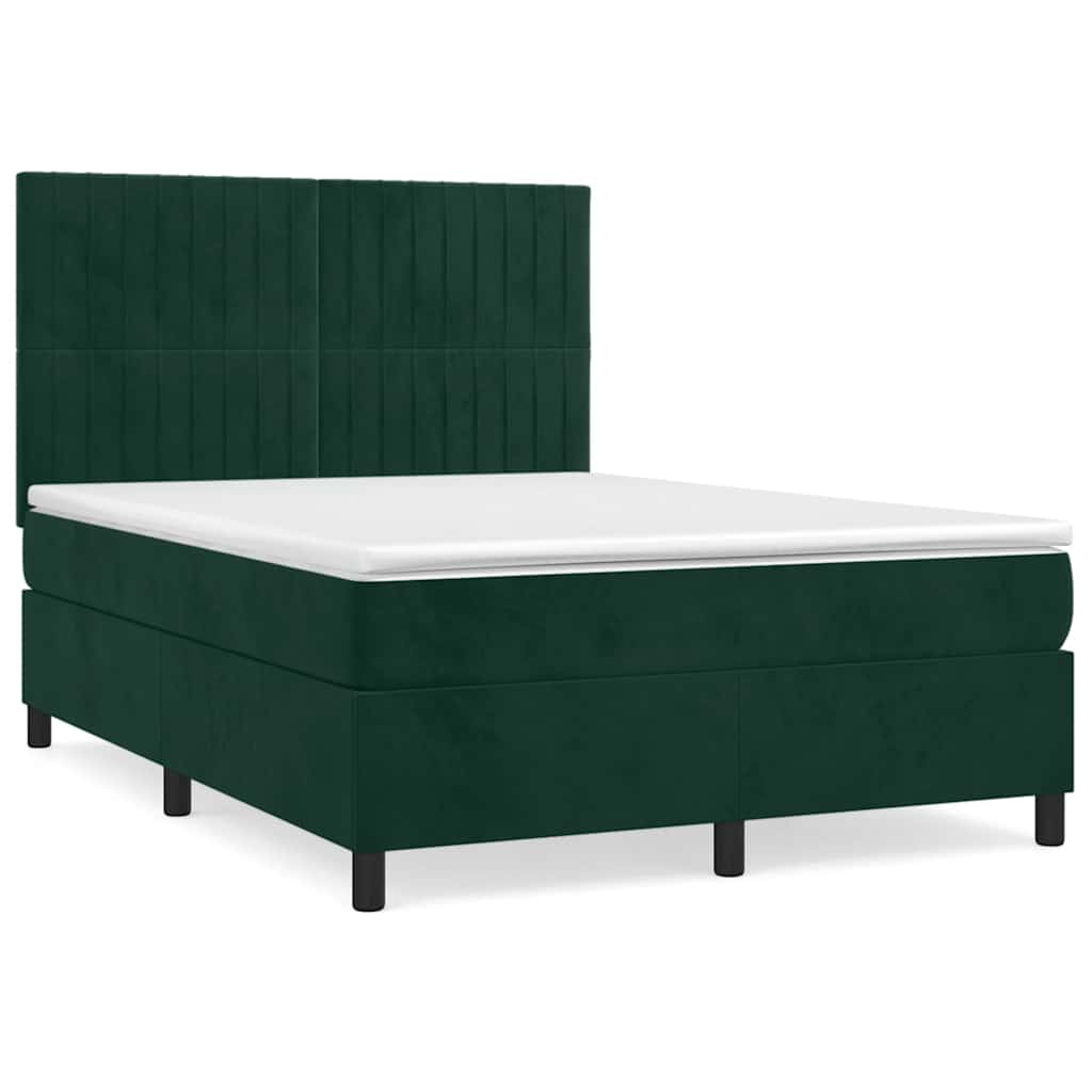 Sommier à lattes de lit et matelas Vert foncé 140x190cm Velours - XIOS