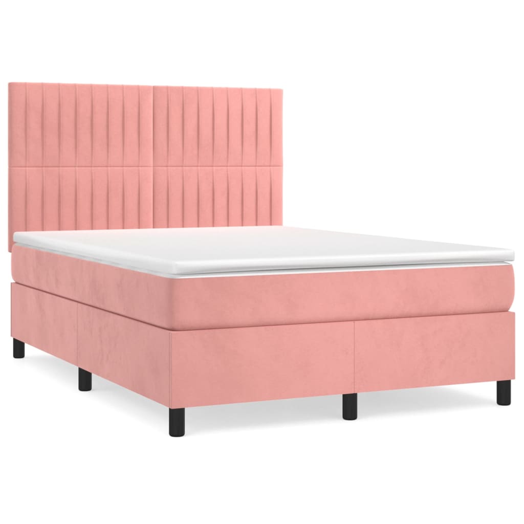 Sommier à lattes de lit avec matelas Rose 140x190 cm Velours - XIOS