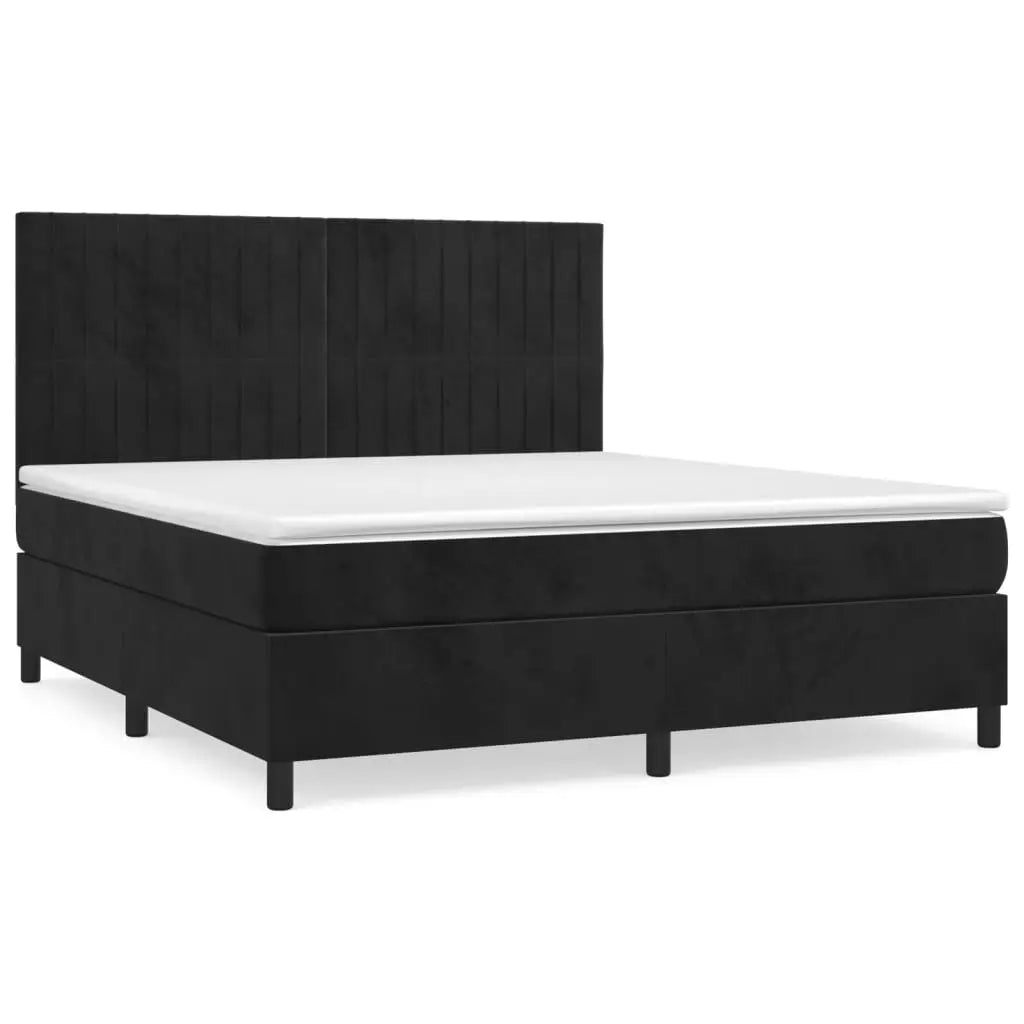 Sommier à lattes de lit avec matelas Noir 180x200 cm Velours - XIOS