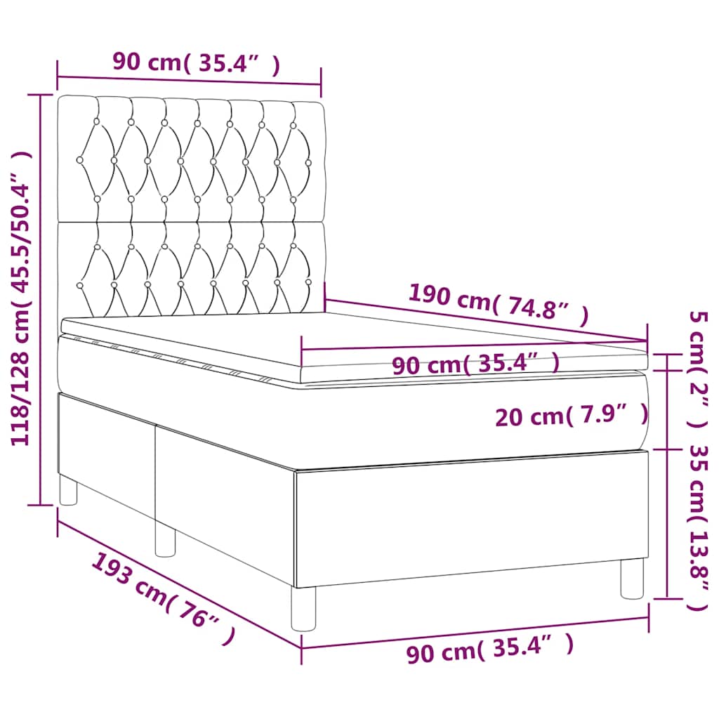 Sommier à lattes de lit avec matelas Vert foncé 90x190 cm - XIOS