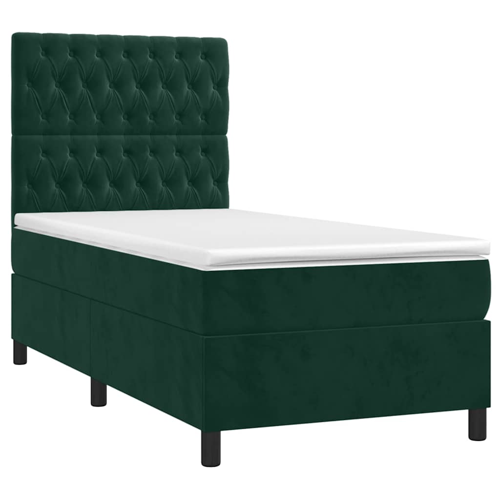 Sommier à lattes de lit avec matelas Vert foncé 100x200 cm - XIOS