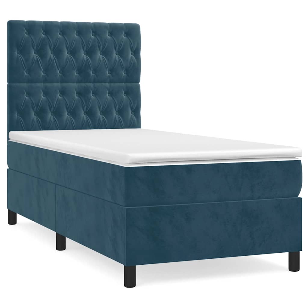 Sommier à lattes de lit avec matelas Bleu foncé 100x200 cm - XIOS