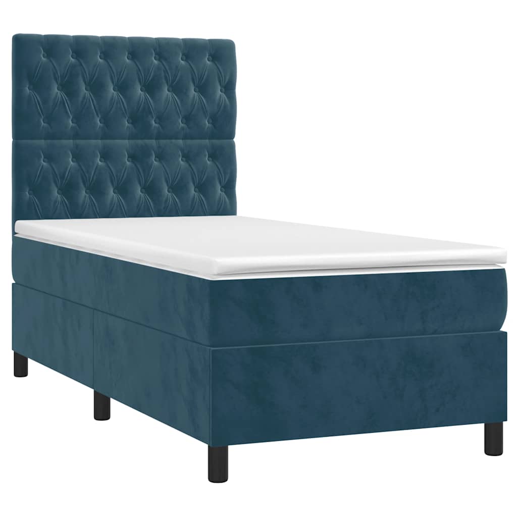 Sommier à lattes de lit avec matelas Bleu foncé 100x200 cm - XIOS