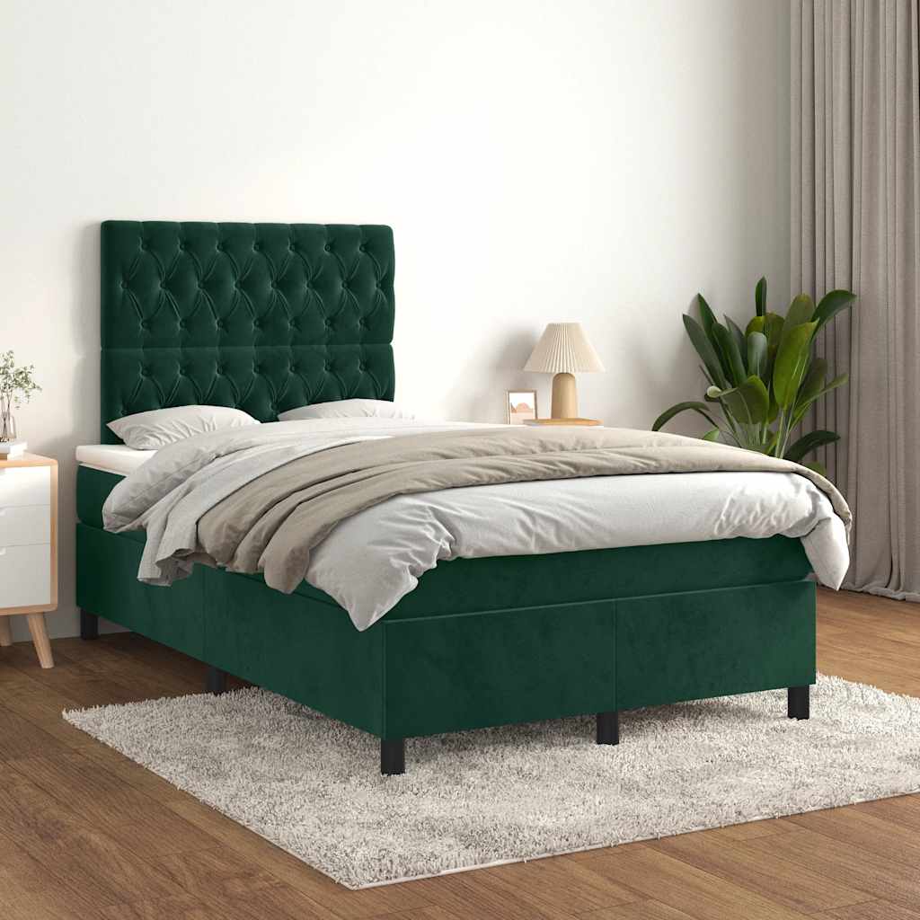 Sommier à lattes de lit et matelas Vert foncé 120x200cm Velours - XIOS