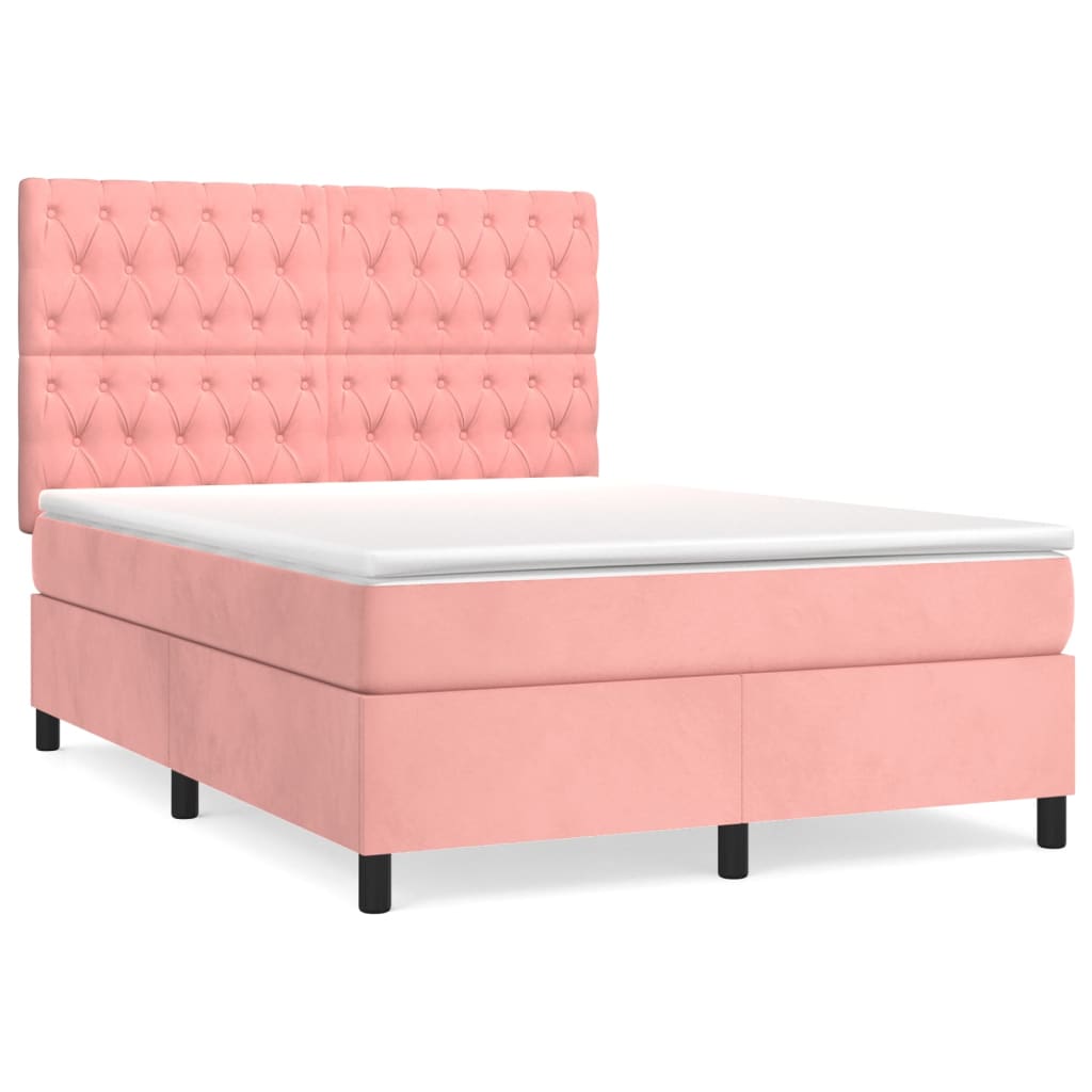 Sommier à lattes de lit avec matelas Rose 140x190 cm Velours - XIOS
