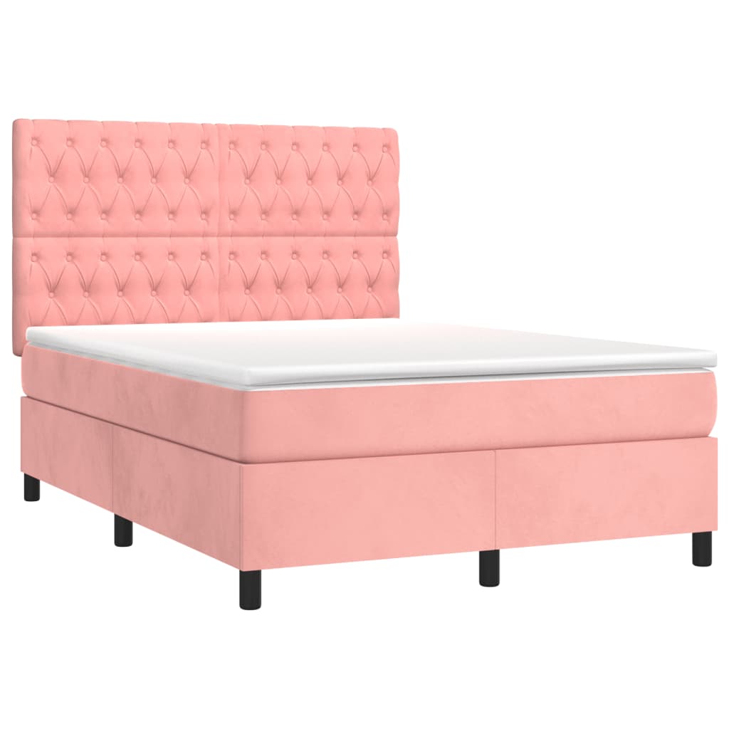Sommier à lattes de lit avec matelas Rose 140x200 cm Velours - XIOS