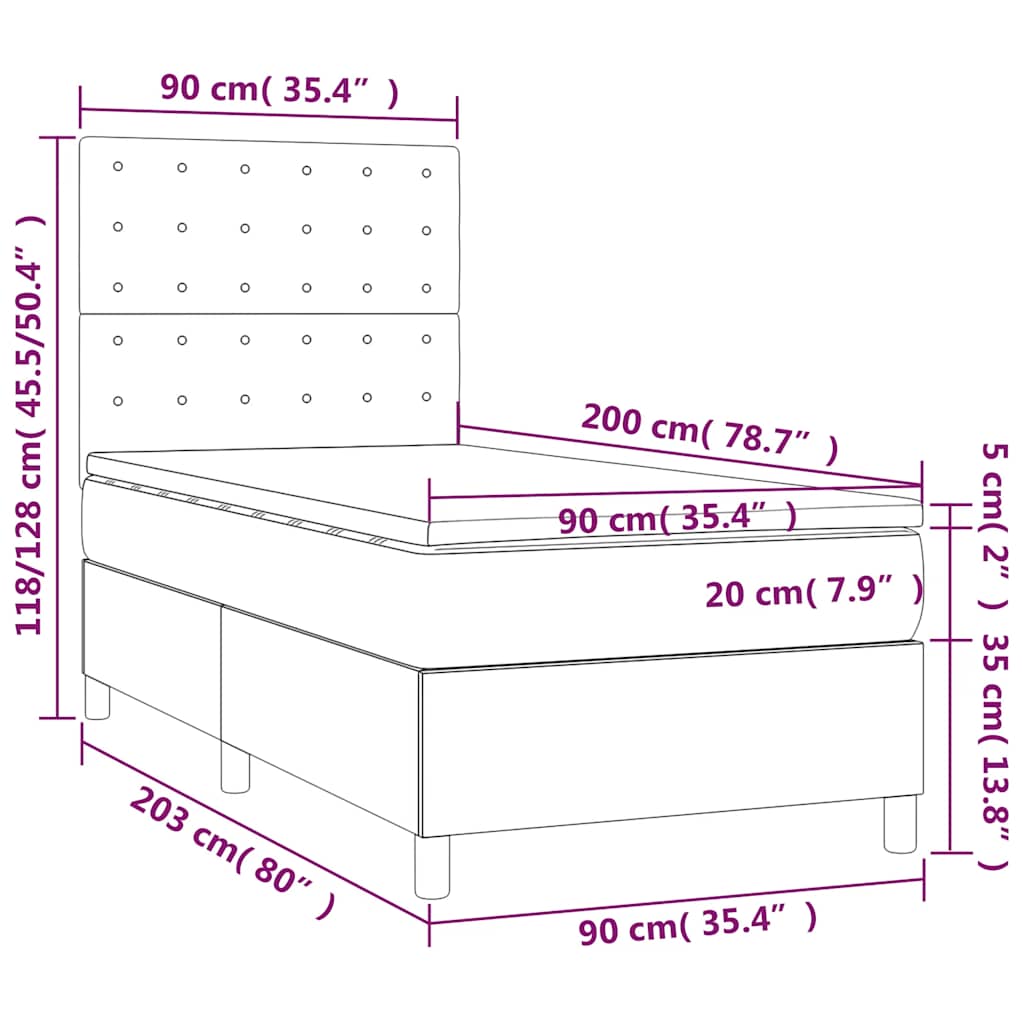 Sommier à lattes de lit avec matelas Vert foncé 90x200 cm - XIOS