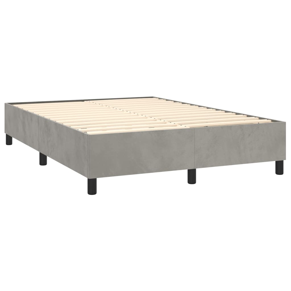 Sommier à lattes de lit et matelas Gris clair 140x200cm Velours - XIOS