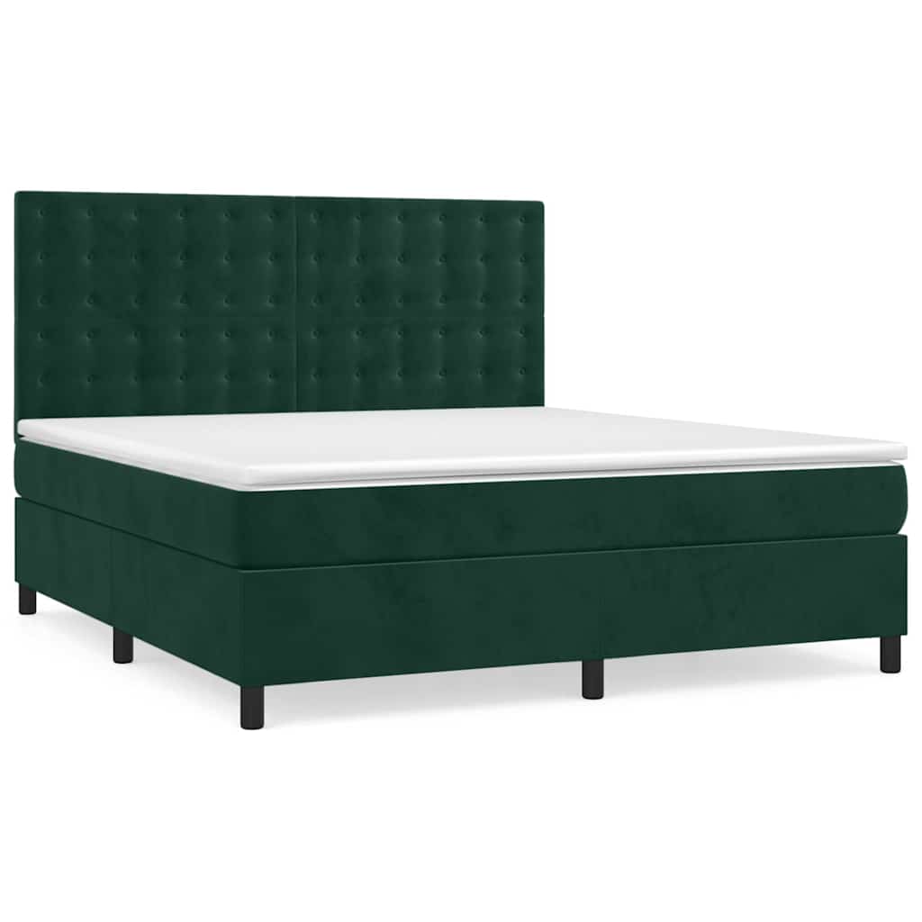 Sommier à lattes de lit et matelas Vert foncé 160x200cm Velours - XIOS