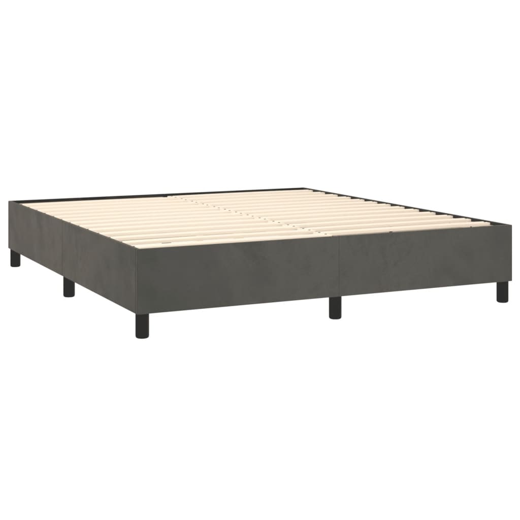 Sommier à lattes de lit et matelas Gris foncé 180x200cm Velours - XIOS