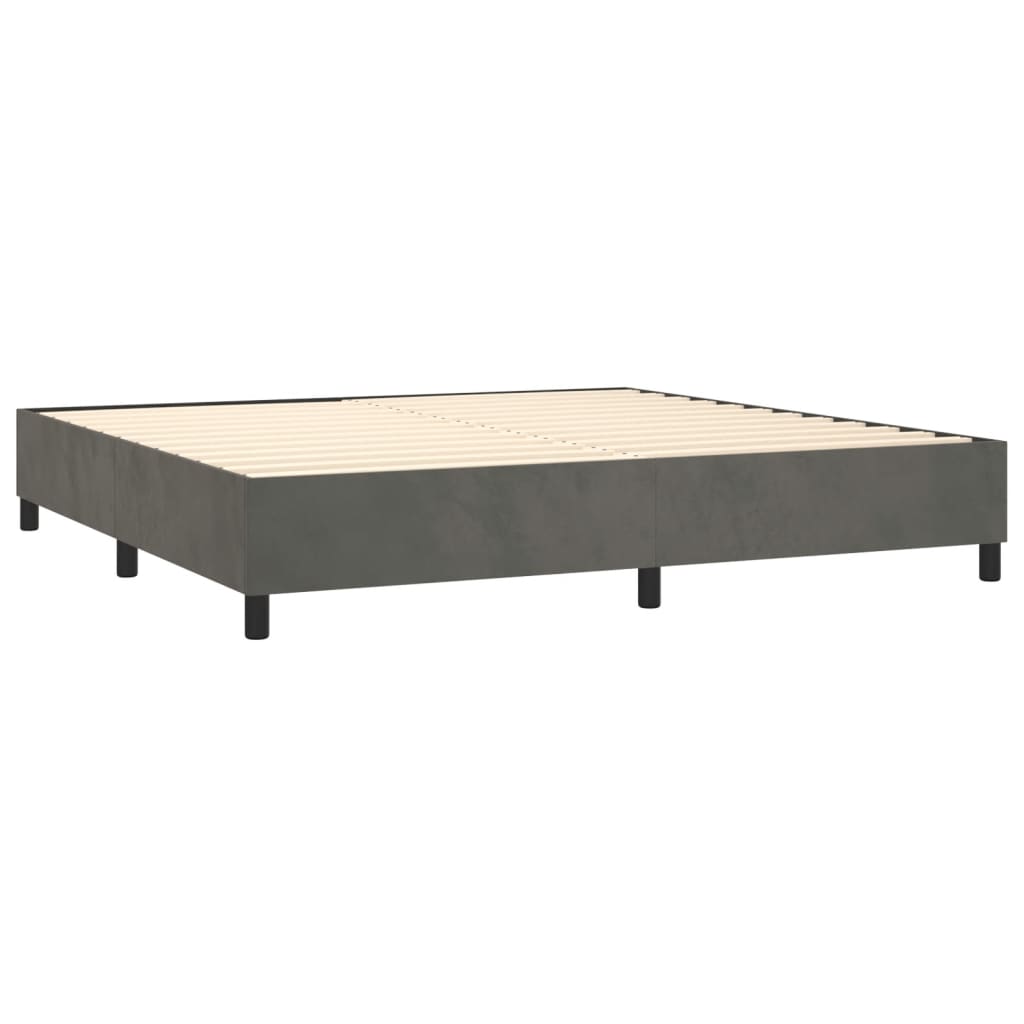 Sommier à lattes de lit et matelas Gris foncé 200x200cm Velours - XIOS