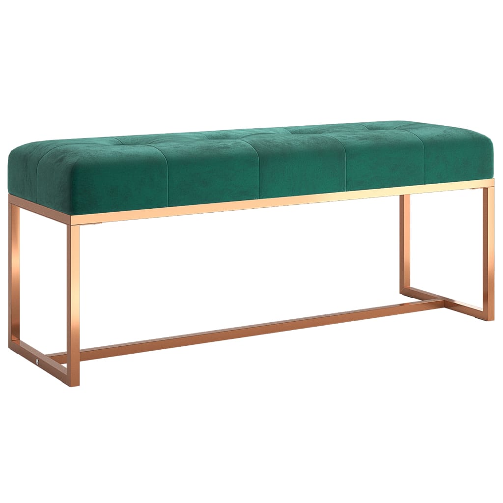 Banc Vert foncé 110x36x45 cm Velours - XIOS