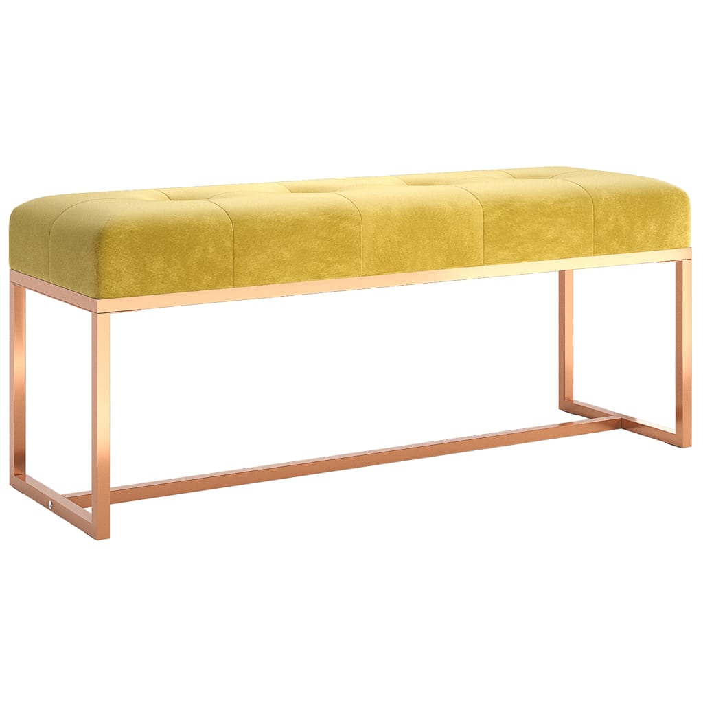 Banc Jaune moutarde 110x36x45 cm Velours - XIOS
