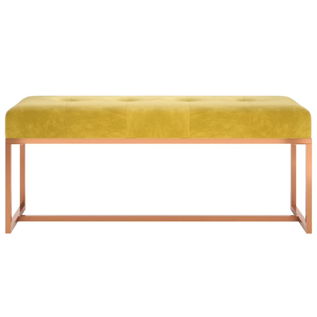 Banc Jaune moutarde 110x36x45 cm Velours - XIOS