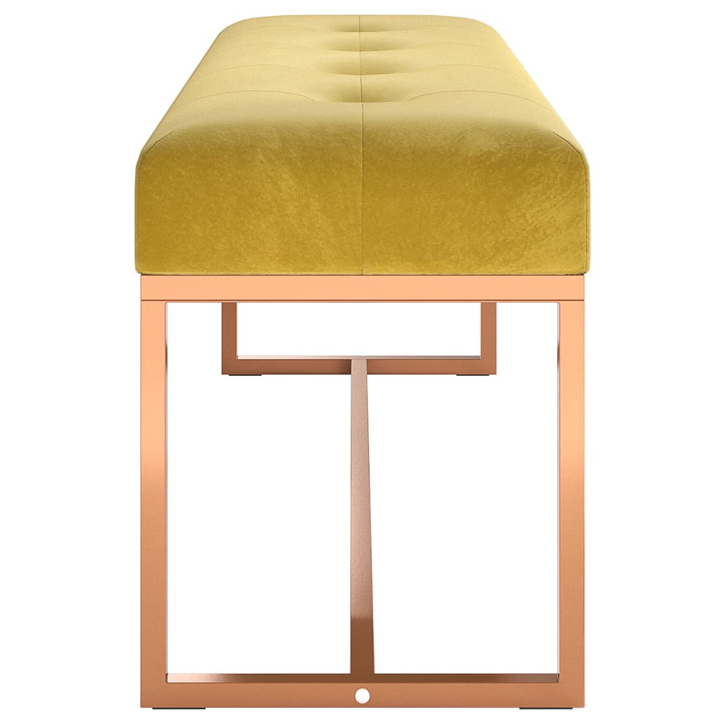 Banc Jaune moutarde 110x36x45 cm Velours - XIOS