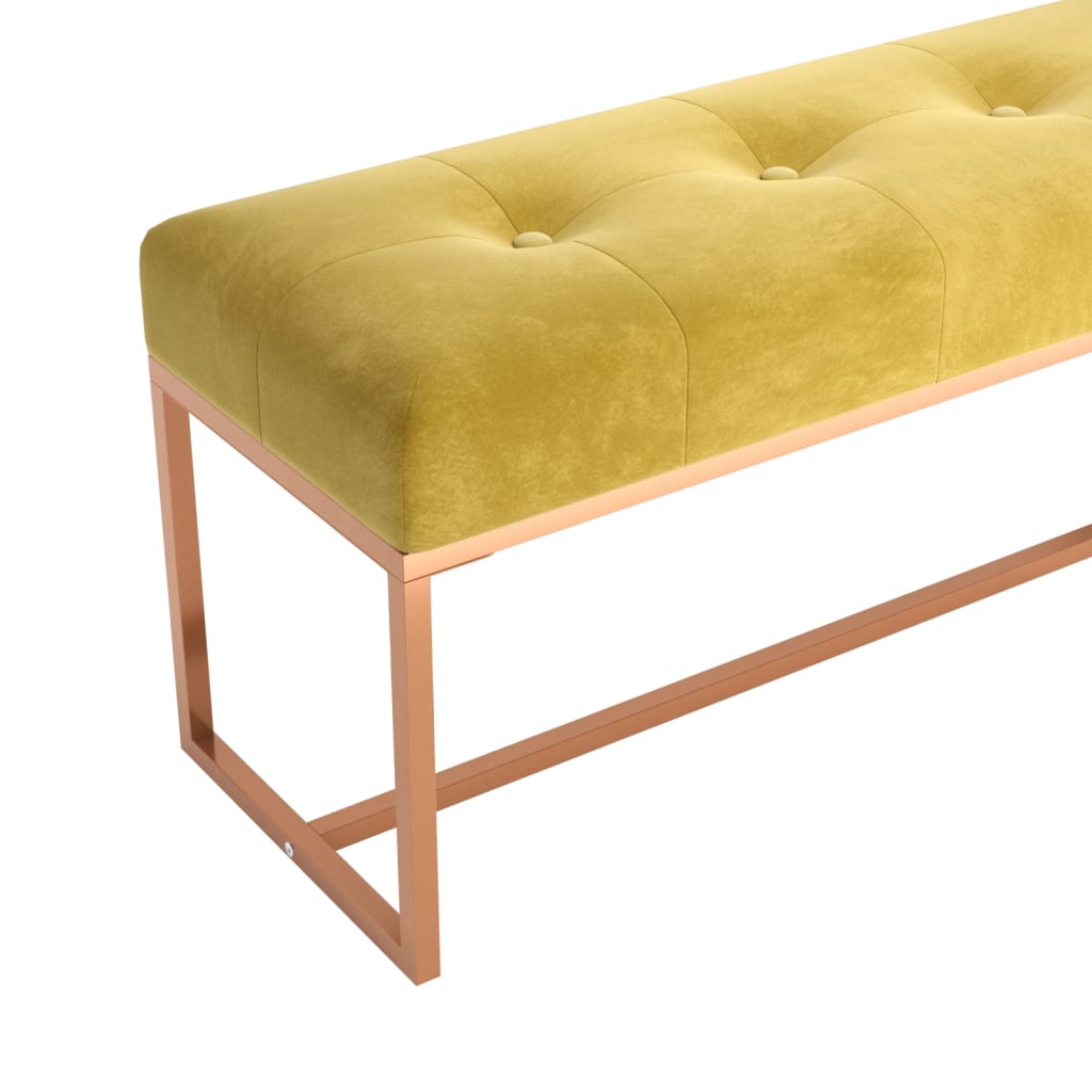Banc Jaune moutarde 110x36x45 cm Velours - XIOS