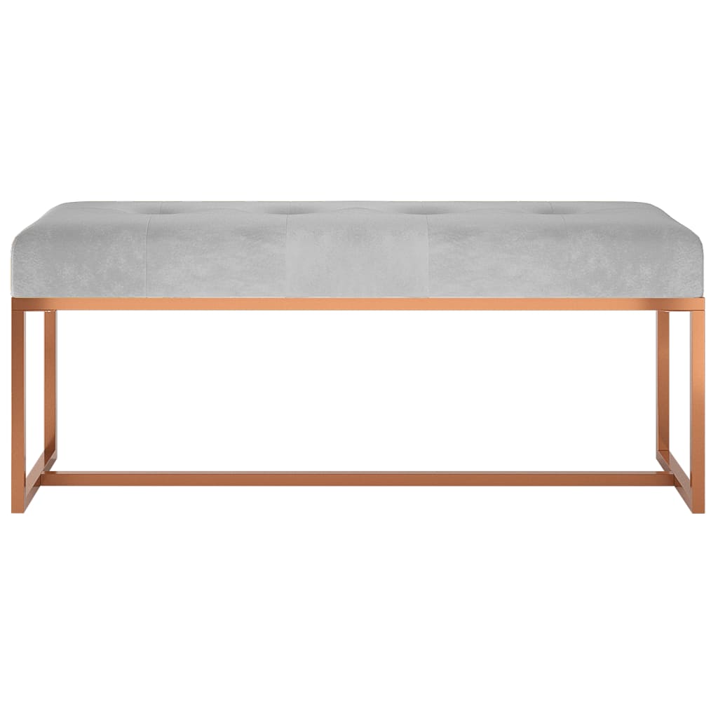 Banc Gris 110x36x45 cm Velours - XIOS