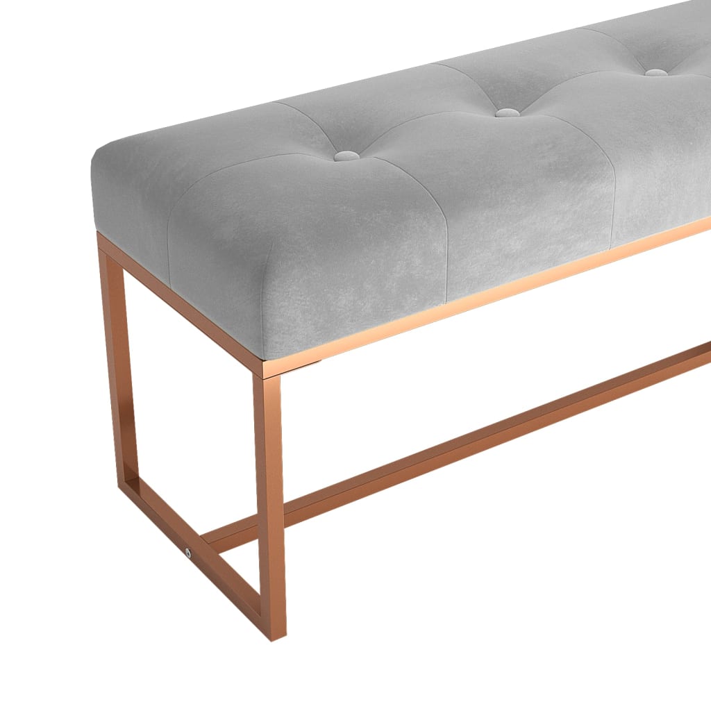 Banc Gris 110x36x45 cm Velours - XIOS