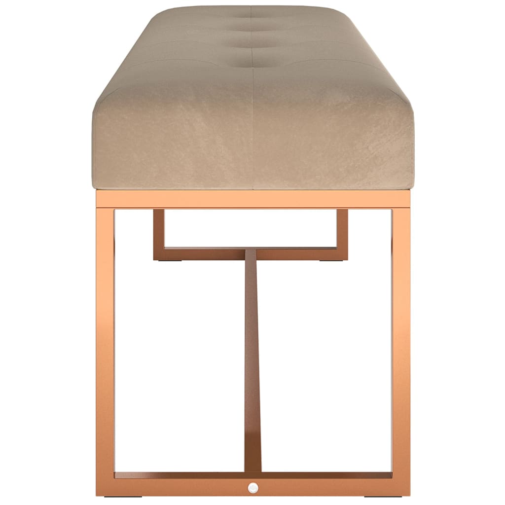 Banc Beige 110x36x45 cm Velours - XIOS