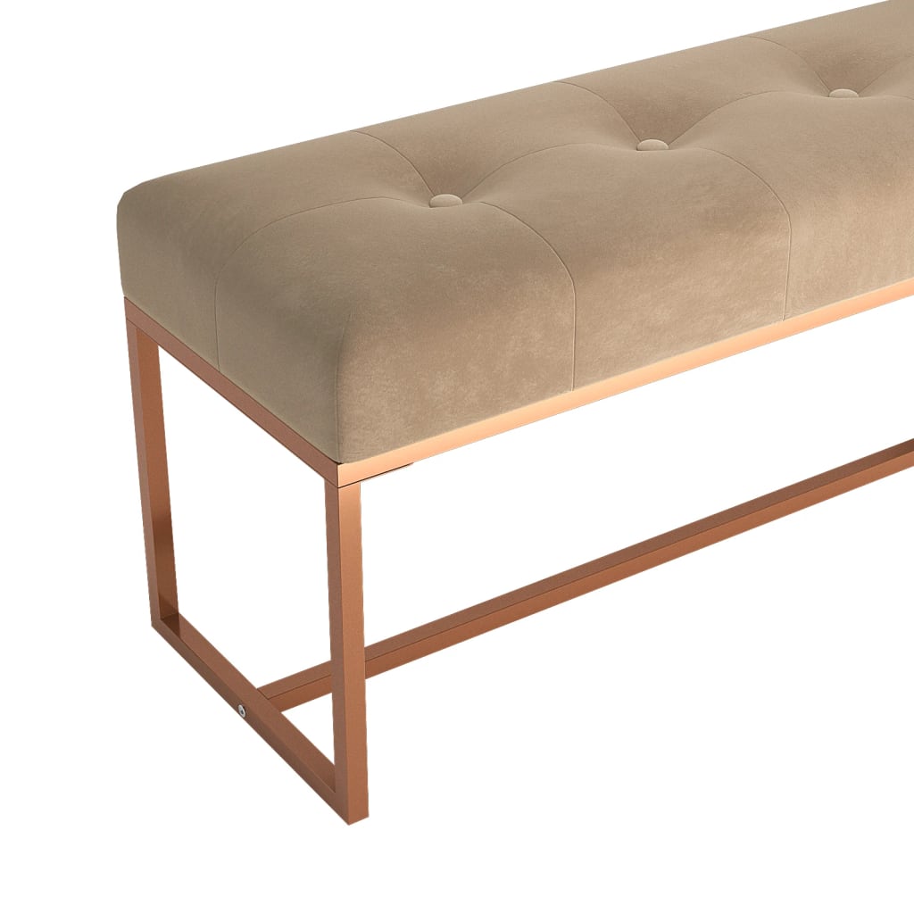 Banc Beige 110x36x45 cm Velours - XIOS