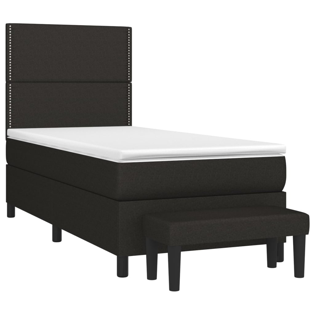 Sommier à lattes de lit et matelas Noir 80x200 cm Tissu - XIOS