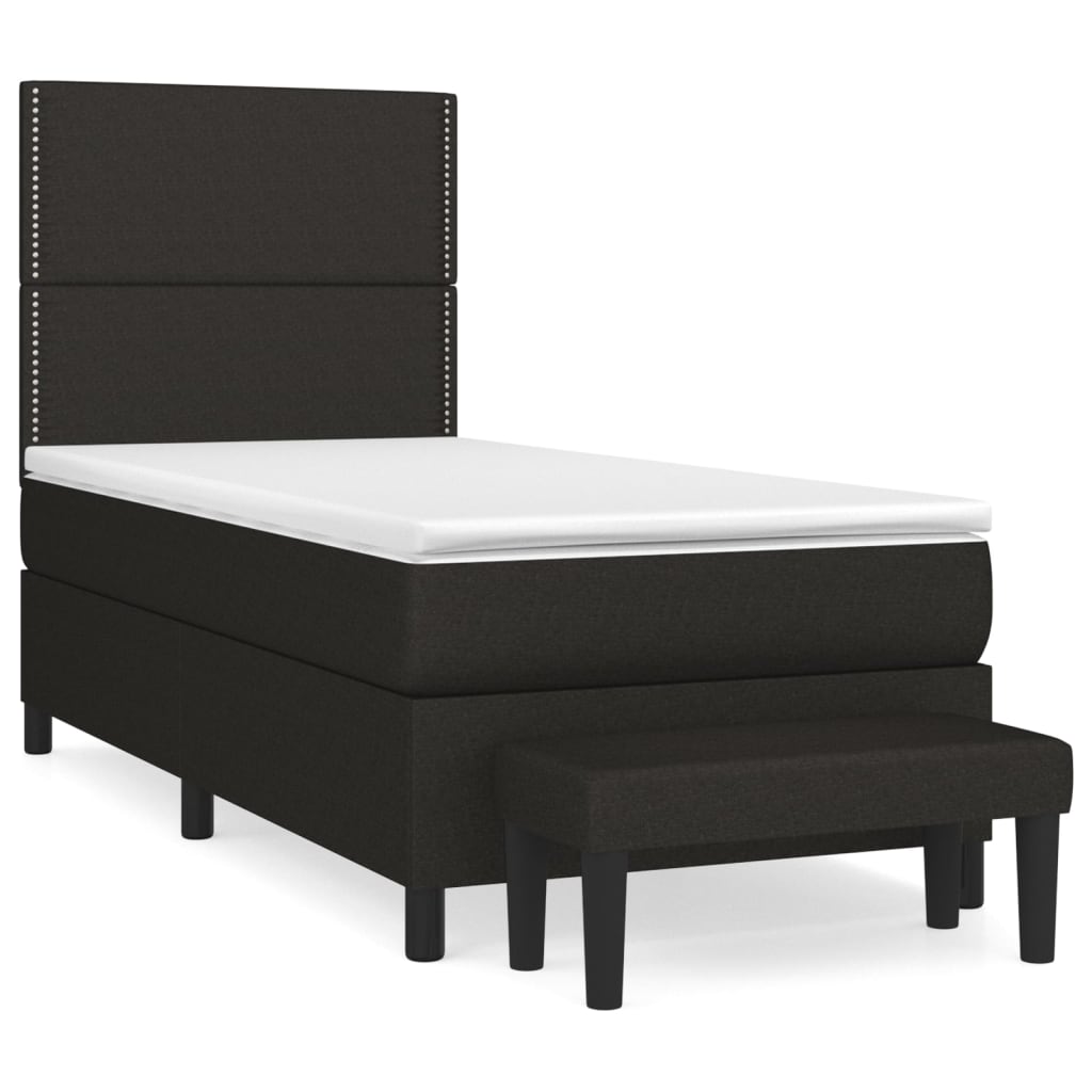 Sommier à lattes de lit avec matelas Noir 90x190 cm Tissu - XIOS